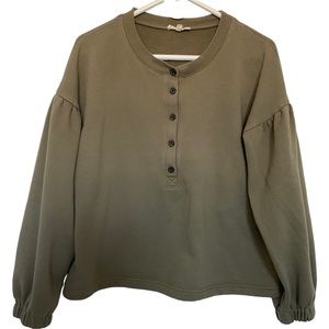 Madewell Terry Henley Sweatshirt Size Medium